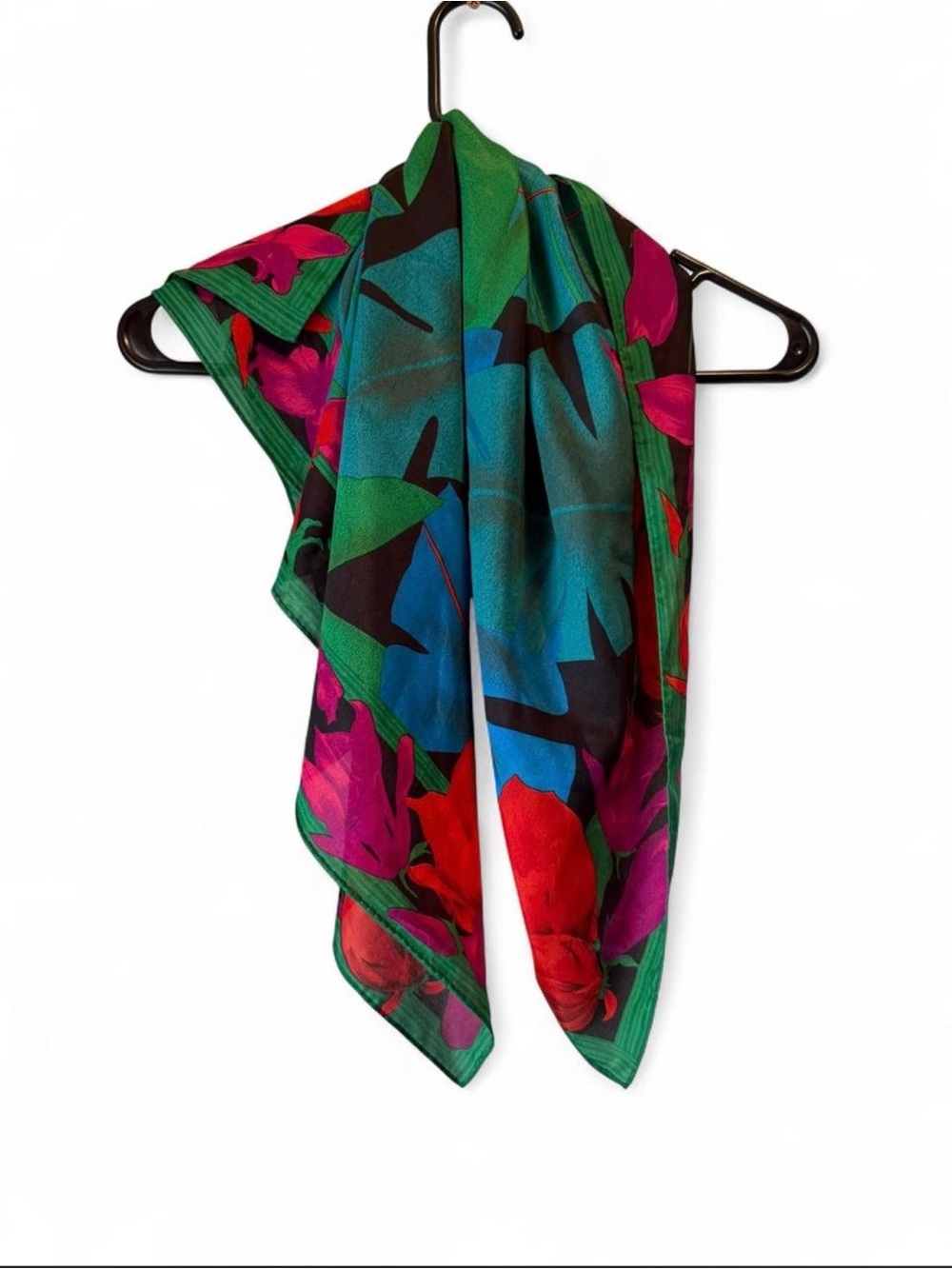 Vintage Liz Claiborne Tropical Floral Square Scarf